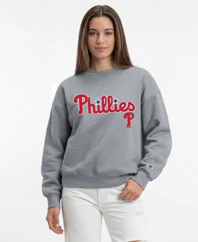 Champion Women's Philadelphia Phillies Graphic Crewneck Sweatshirt In Heather Gray