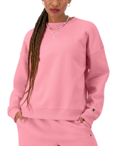 Champion Women's Powerblend Crewneck Sweatshirt In Marzipan Pink