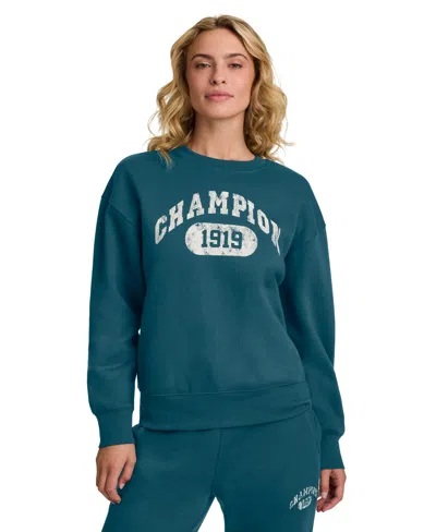 Champion Women's Powerblend Graphic Fleece Sweatshirt In Animal Print
