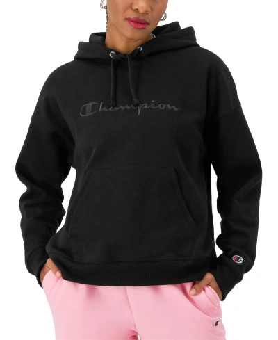 Champion Women's Powerblend Hoodie Sweatshirt In Black