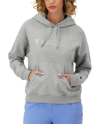 Champion Women's Powerblend Hoodie Sweatshirt In Oxford Gray