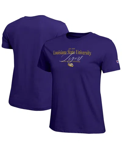 Champion Women's Purple Lsu Tigers Lifestyle T-shirt In Blue