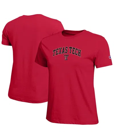Champion Women's Red Texas Tech Red Raiders Arched Over Logo T-shirt