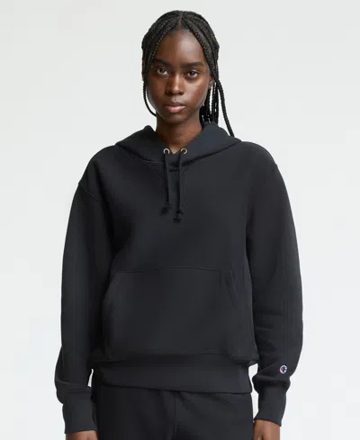 Champion Essentials Reverse Weave Hoodie Sweatshirt In Black