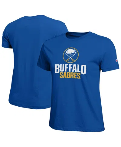 Champion Women's Royal Buffalo Sabres Wordmark Lockup T-shirt In Blue