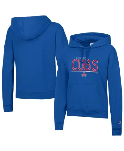 Champion Women's Royal Chicago Cubs Powerblend Hoodie In Blue