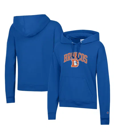 Champion Women's Royal Denver Broncos Powerblend Hoodie In Blue