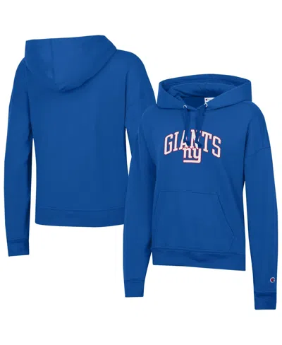 Champion Women's Royal New York Giants Powerblend Hoodie In Blue