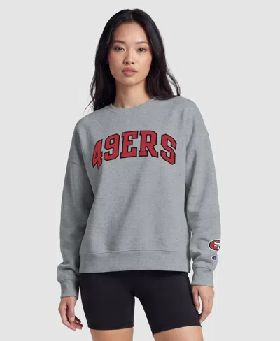 Champion Women's San Francisco 49ers Fleece-lined Contrast-lined Sweatshirt In Gray