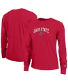 Champion Women's Scarlet Ohio State Buckeyes Arch Over Logo Long Sleeve T-shirt In Red