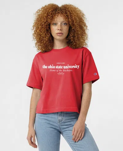 Champion Women's Scarlet Ohio State Buckeyes Home Wordmark T-shirt