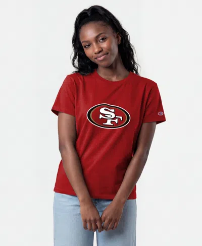 Champion Women's Scarlet San Francisco 49ers Logo T-shirt In Burgundy