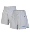 Champion Women's Silver North Carolina Tar Heels Tailgate Her Woven Shorts In Gray