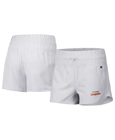 Champion Women's Silver Texas Longhorns Tailgate Her Woven Shorts In Gray