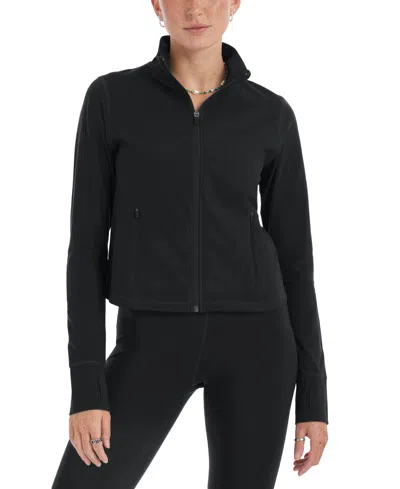 Champion Womens Collared Long Sleeve Athletic Jacket In Black