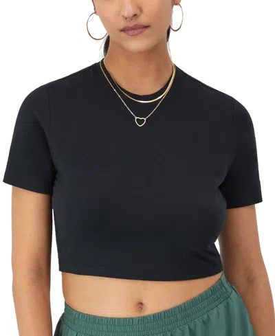 Champion Women's Soft-touch Short-sleeve Tiny T-shirt In Black