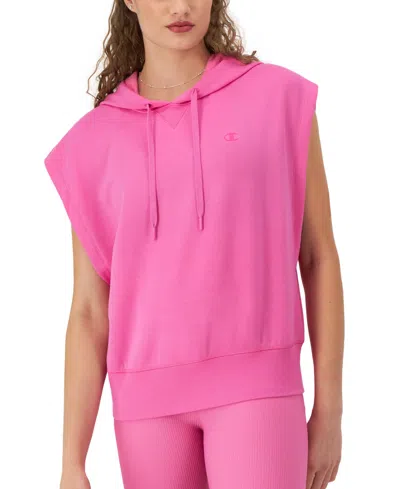 Champion Women's Soft Touch Sleeveless Hoodie In Phlox Pink