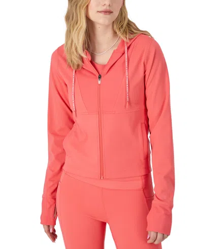 Champion Women's Soft Touch Zip-front Hooded Jacket In High Tide Coral