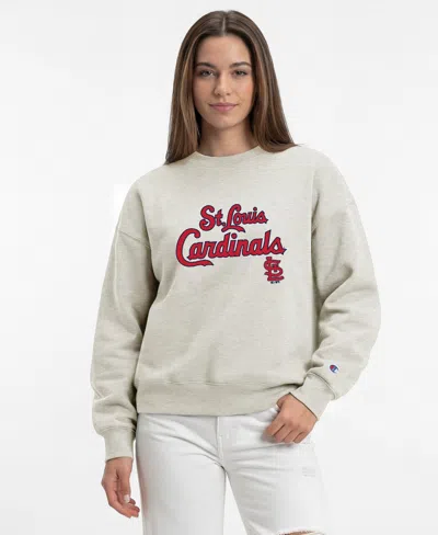 Champion Women's St. Louis Cardinals All-star Long-sleeve Graphic Sweatshirt In Oatmeal