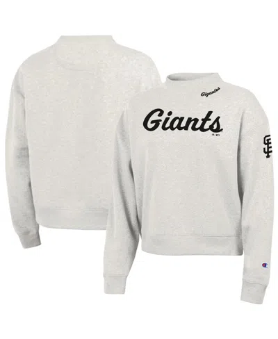 Champion Women's Stone San Francisco Giants Triumph Tri-blend Sweatshirt In Gray