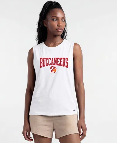 Champion Women's Tampa Bay Buccaneers Distressed Muscle Tank Top In White