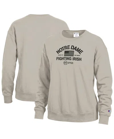 Champion Women's Tan Notre Dame Fighting Irish Operation Hat Trick Power Blend Sweatshirt