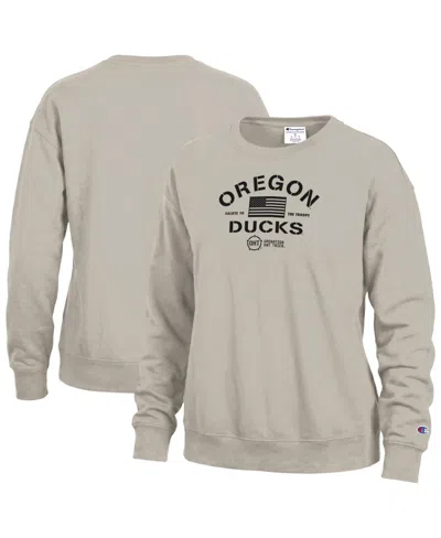 Champion Women's Tan Oregon Ducks Operation Hat Trick Powerblend Sweatshirt