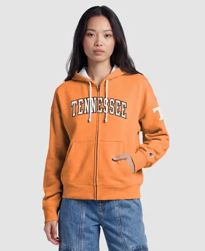 Champion Women's Tennessee Orange Tennessee Volunteers Arch Full-zip Fleece Hoodie In Tennessee Orange,white