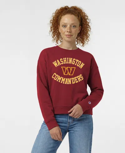 Champion Women's Washington Commanders Graphic Long-sleeve Crewneck Sweatshirt In Red