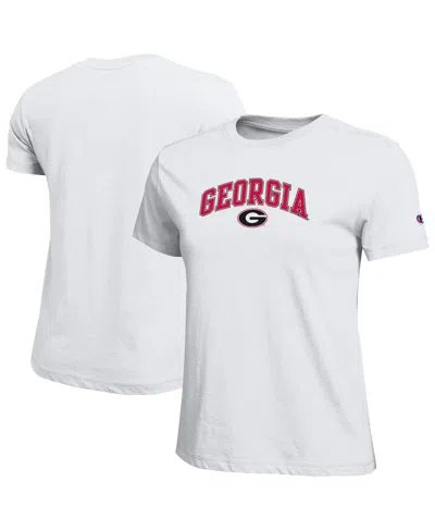 Champion Women's White Georgia Bulldogs Arched Over Logo T-shirt
