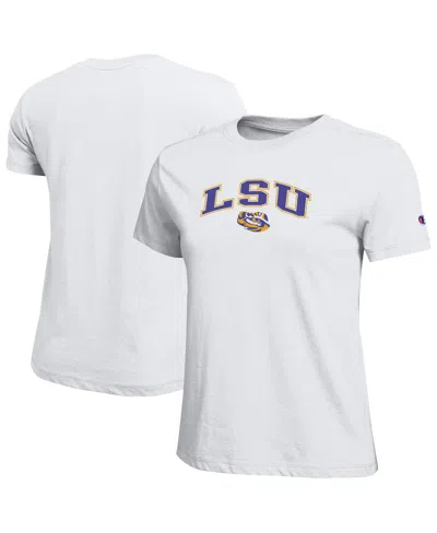 Champion Women's White Lsu Tigers Arched Over Logo T-shirt