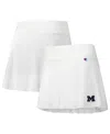 Champion Women's White Michigan Wolverines Tailgate Soft Touch Skort In White