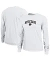 Champion Women's White Notre Dame Fighting Irish Arch Over Logo Long Sleeve T-shirt In White