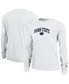 Champion Women's White Penn State Nittany Lions Arch Over Logo Long Sleeve T-shirt In Animal Print