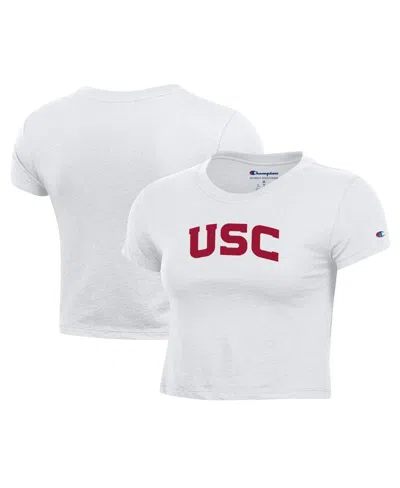 Champion Women's White Usc Trojans Core Baby T-shirt