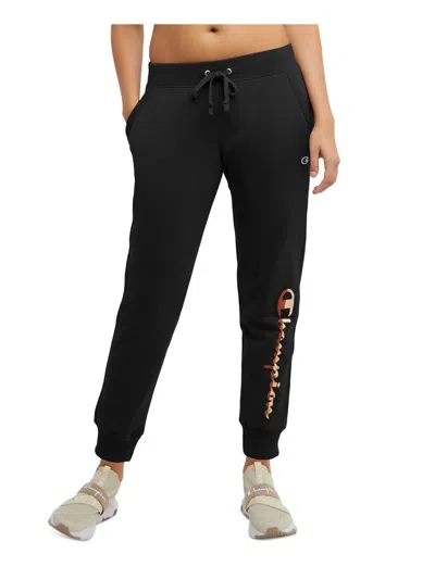 Champion Womens Drawstring Hem Cotton Jogger Pants In Black