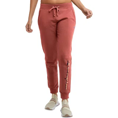 Champion Womens Drawstring Hem Cotton Jogger Pants In Red