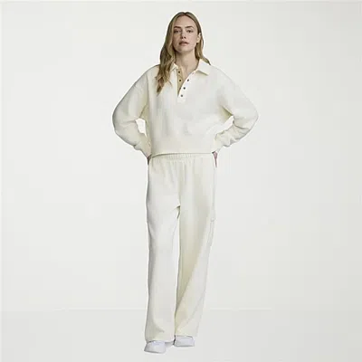 Champion Womens Drawstring Waist Wide Leg Mid Rise Regular Fit Fleece Sweatpant In Beige