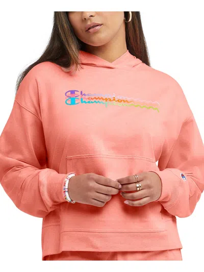 Champion Womens Fitness Logo Hoodie In Pink