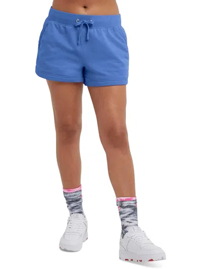 Champion Womens Fleece Fitness Shorts In Blue