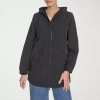 Champion Womens Hooded Water Resistant Midweight Raincoat In Black