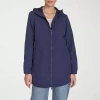 Champion Womens Hooded Water Resistant Midweight Raincoat In Blue