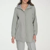 Champion Womens Hooded Water Resistant Midweight Raincoat In Gray