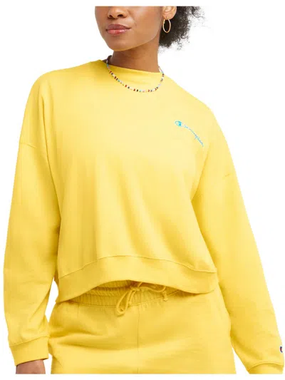 Champion Womens Logo Cotton Pullover Top In Yellow