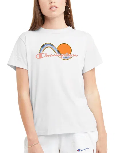 Champion Womens Logo Graphic Tee Graphic T-shirt In White