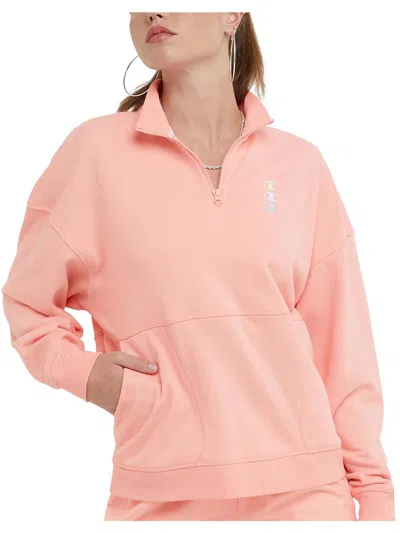 Champion Womens Logo Loungewear 3/4 Zip Pullover In Pink