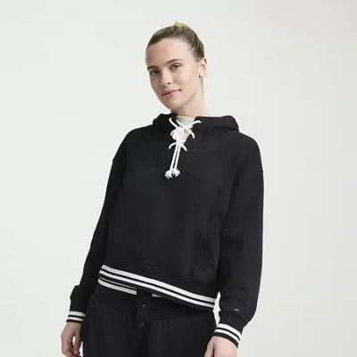 Champion Womens Long Sleeve Active Hoodie In Black