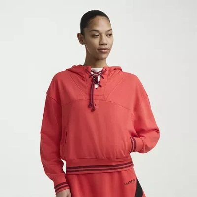 Champion Womens Long Sleeve Active Hoodie In Red