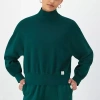 Champion Womens Long Sleeve Mock Neck Top In Green