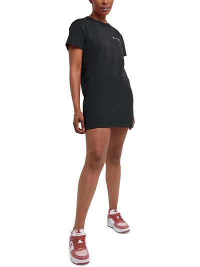 Champion Womens Mini Short Sleeve Shirtdress In Black